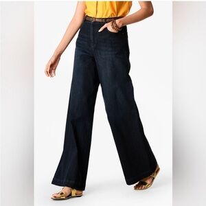 ESHAKTI Dark Blue Wash very Wide Leg Denim Jeans